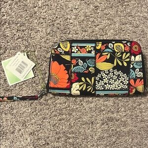 Vera Bradley Floral Wallet - Black, Red, Yellow, Blue